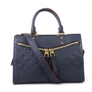 Louis Vuitton Monogram Empreinte Three Handbag Shoulder Bag Marine Rouge Leather